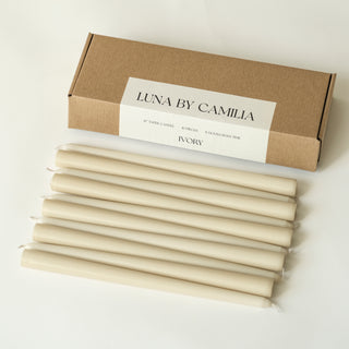 12" Taper Candles - 10 pieces/pack | Luna by Camilia