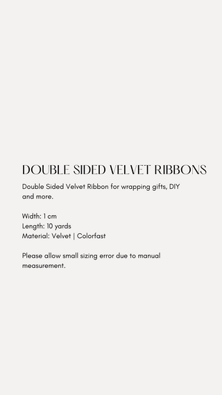 Double Sided Velvet Ribbons