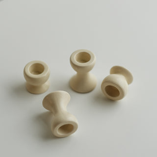 Creamy Pedestal Taper Candle Holder