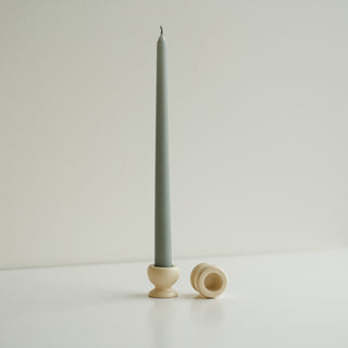 Creamy Pedestal Taper Candle Holder