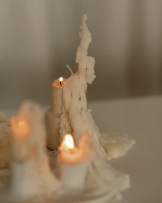 8 inch Premium Bee Wax Dripping Taper Candles 2pcs/pack