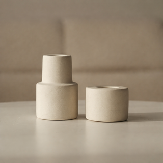 Creamy White Ceramic Candle Holder