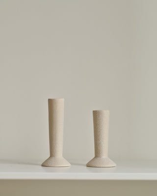 Sandy Beige Ceramic Candle Holder