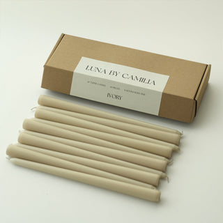 12" Taper Candles - 10 pieces/pack | Luna by Camilia