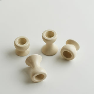 Creamy Pedestal Candle Holder