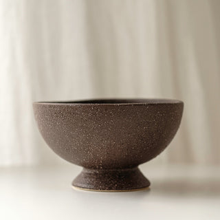 Textured Earthy Brown Ceramic Bowl