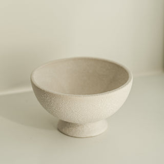 Textured Earthy White Ceramic Bowl
