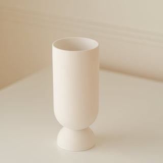 Tall YU White Pedestal Vase