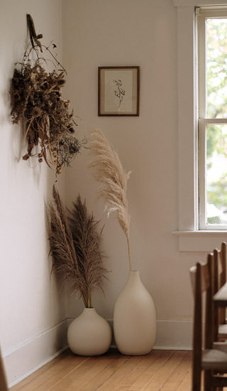 Tall Bohemian Pampas Vase